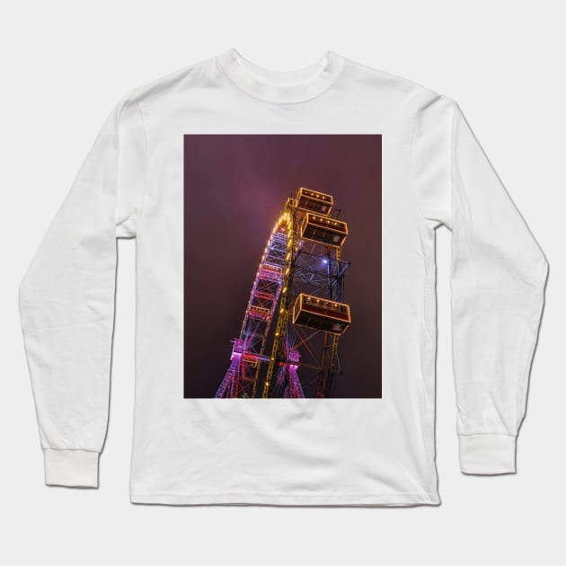 Vienna Ferris Wheel Long Sleeve T-Shirt by GRKiT